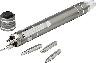 Pen shaped pocket screwdriver.Silver