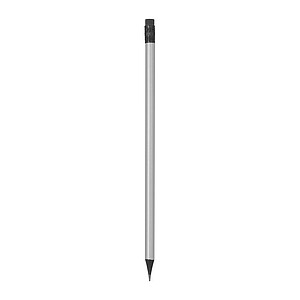 Pencil with eraser in metallic colors, silver