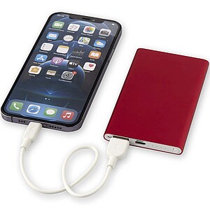 Pep 4000 mAh Type-C recycled aluminium power bank, red