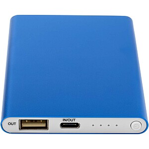 Pep 4000 mAh Type-C recycled aluminium power bank, royal blue