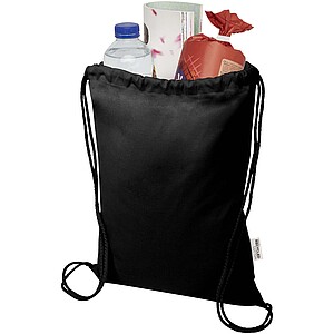 Peru Blend 180 g/m2 GRS recycled drawstring bag 5L, black