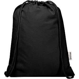 Peru Blend 180 g/m2 GRS recycled drawstring bag 5L, black