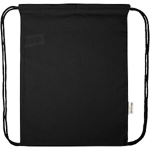 Peru Blend 180 g/m2 GRS recycled drawstring bag 5L, black