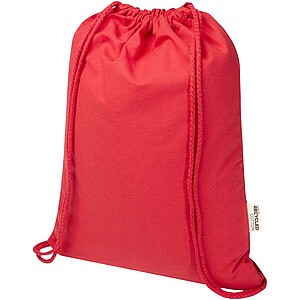 Peru Blend 180 g/m2 GRS recycled drawstring bag 5L, red