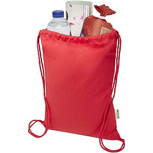 Peru Blend 180 g/m2 GRS recycled drawstring bag 5L, red