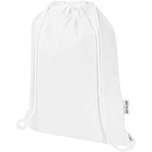 Peru Blend 180 g/m2 GRS recycled drawstring bag 5L, white