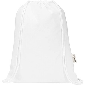 Peru Blend 180 g/m2 GRS recycled drawstring bag 5L, white