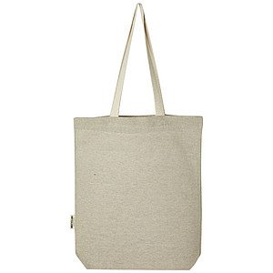 Pheebs 150 g/m2 recycled cotton tote bag with front pocket 9L
