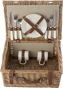 Picnic basket for 2 people.Brown