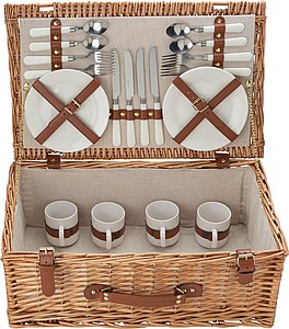 Picnic basket for 4 people.Brown