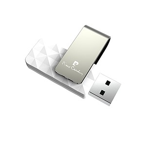 PIERRE CARDIN ETOILE An elegant swivel USB flash drive, white