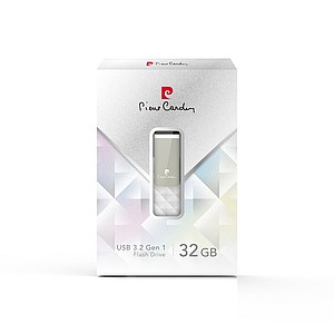 PIERRE CARDIN ETOILE An elegant swivel USB flash drive, white