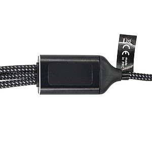 PIERRE CARDIN FLEUR Charging cable with 3 connectors, black