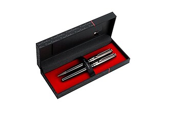PIERRE CARDIN ODETTE SET Set of ballpoint pen and fountain pen, black/gunmetal