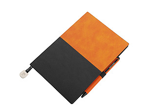 PIERRE CARDIN REPORTER SET Set of notebook A5 and Celebration ballpoint pen, orange