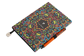 PIERRE CARDIN REPORTER SET Set of notebook A5 and Celebration ballpoint pen, orange