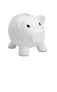 Piggy bank, white