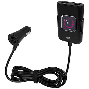Pilot dual car charger with QC 3.0 dual back seat extended charger