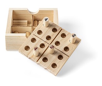 Pine wooden mini Sudoku set Kenza, brown
