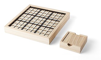 Pine wooden mini Sudoku set Kenza, brown