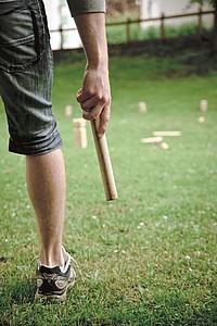 Pinewood outdoor throwing game