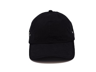 PLAIN linen cap with visor, black