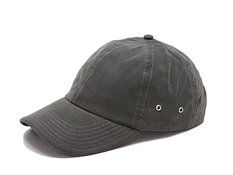 PLAIN linen cap with visor, dark grey