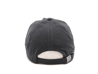 PLAIN linen cap with visor, dark grey