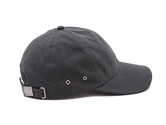 PLAIN linen cap with visor, dark grey