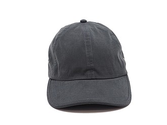 PLAIN linen cap with visor, dark grey