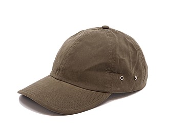 PLAIN linen cap with visor, green-brown