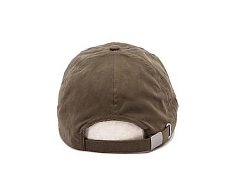 PLAIN linen cap with visor, green-brown