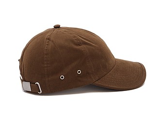 PLAIN linen cap with visor, light brown
