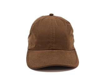 PLAIN linen cap with visor, light brown