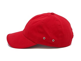 PLAIN linen cap with visor, red