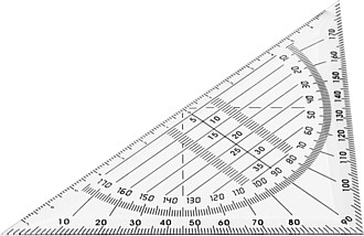 Plastic 45° set square