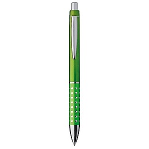 Plastic ball pen with sparkling dot grip zone, light green