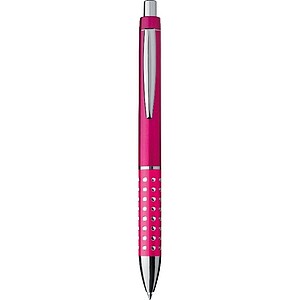 Plastic ball pen with sparkling dot grip zone, pink