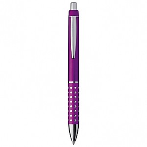 Plastic ball pen with sparkling dot grip zone, purple