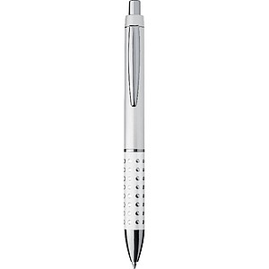 Plastic ball pen with sparkling dot grip zone, white