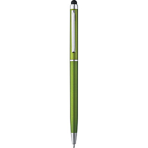 Plastic ball pen with touch function, light green