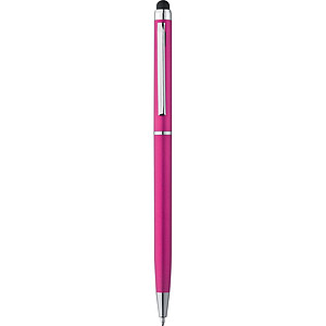 Plastic ball pen with touch function, pink