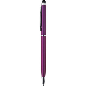 Plastic ball pen with touch function, purple