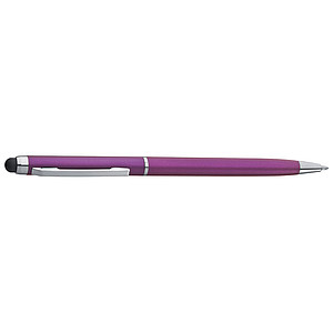 Plastic ball pen with touch function, purple
