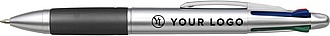 Plastic ballpen with 4 coloured inksBlack