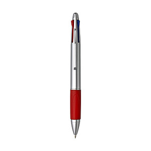 Plastic ballpen with 4 coloured inksRed