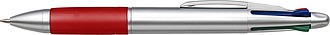Plastic ballpen with 4 coloured inksRed