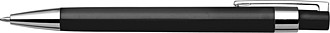 Plastic ballpen with black ink. Black
