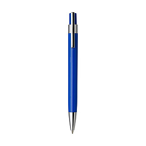 Plastic ballpen with black ink. Blue