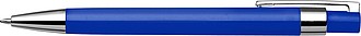 Plastic ballpen with black ink. Blue